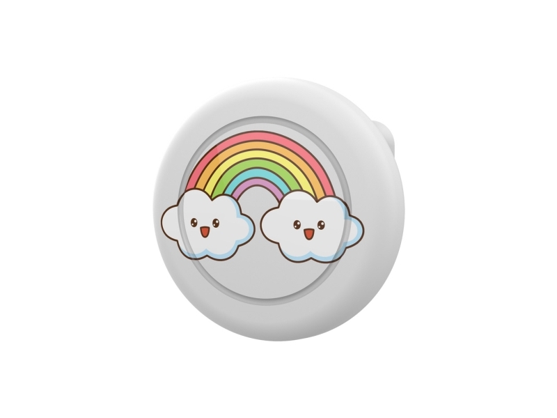 Airtag Ausweishülle - Weiß Mit Regenbogenaufdruck