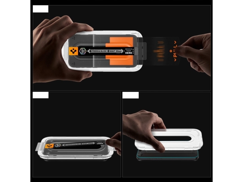 Spigen Glas.Tr Ez Fit Pro Hd, Apple, Iphone 17 Pro Max / Iphone 16 Pro Max, Støvresistent, Ridseresistent, Sort, 1 Stk
