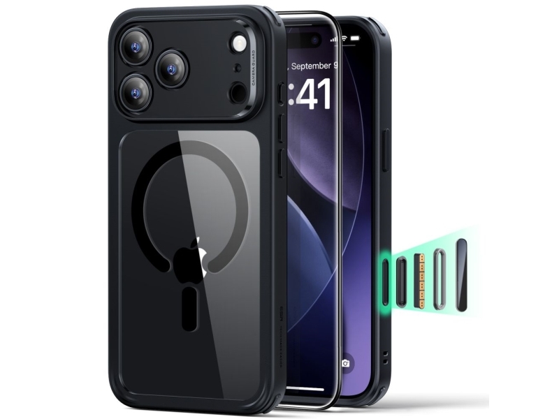 Esr Classic Hybrid Magsafe + Panzerglas-Set Für Iphone 17 Pro - Klar/Schwarz