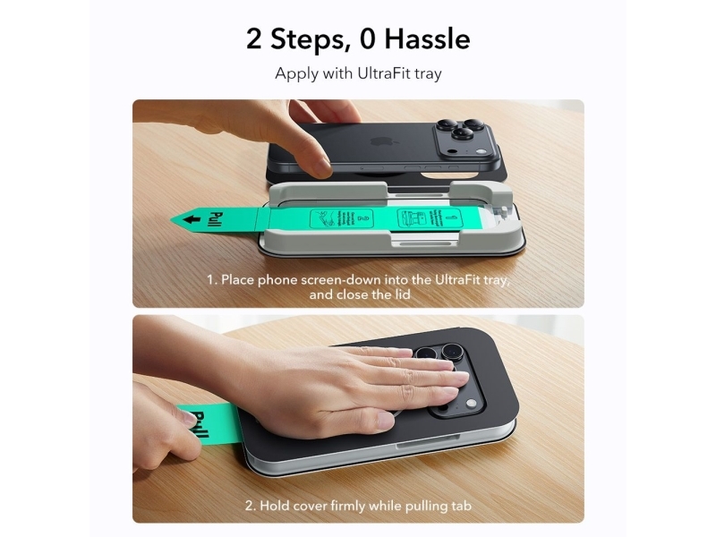 Esr Ultrafit Hærdet Glas 2-Pak Til Iphone 17 Pro - Transparent