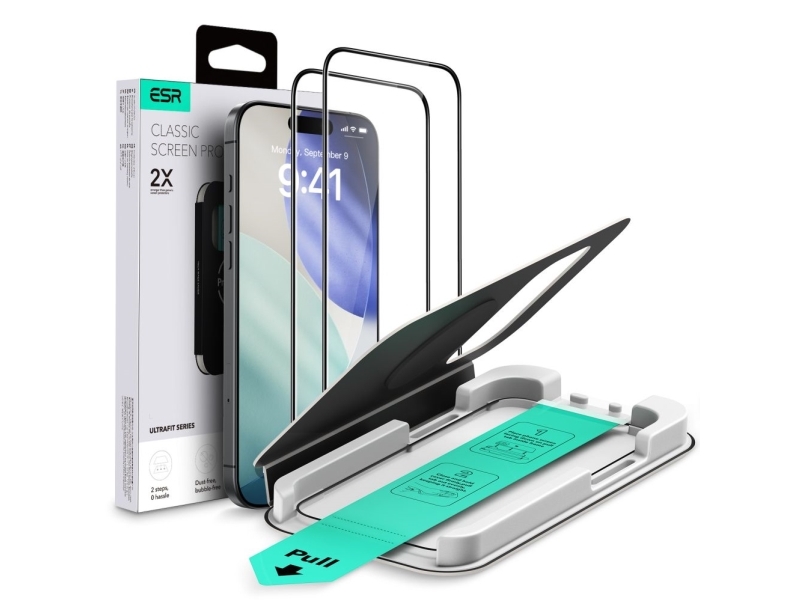 Esr Ultrafit Hærdet Glas 2-Pak Til Iphone 17 Pro Max - Gennemsigtig