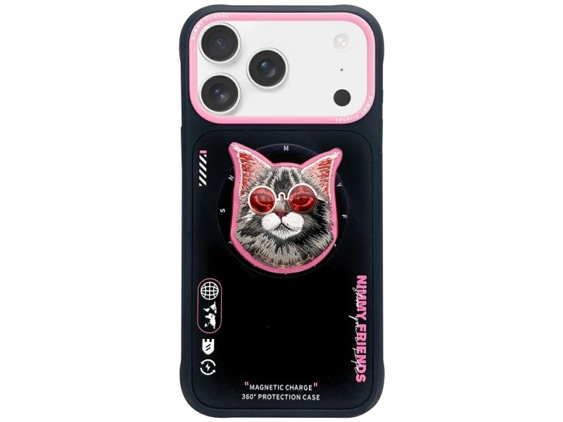 Nimmy Etui Nimmy Glasses Cool Cat Magsafe Til Iphone 17 Sort/Rosa
