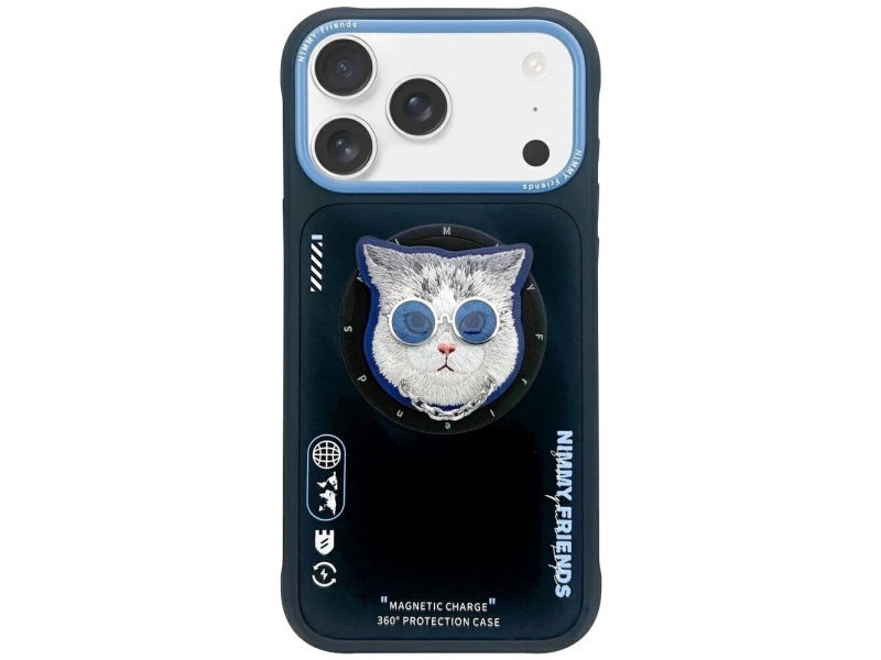 Nimmy Etui Nimmy Glasses Cool Cat Magsafe Til Iphone 17 Pro Sort/Blå