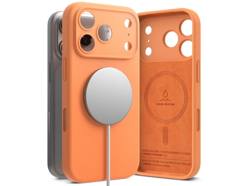 Ringke Silikon Magnetisches Magsafe-Case Für Iphone 17 Pro Max - Orange