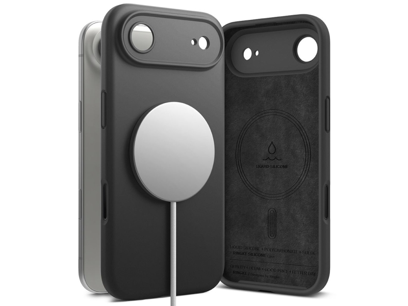 Ringke Silikon Magnetisk Magsafe-Cover Til Iphone 17 Air - Sort