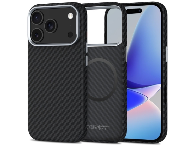 Tech-Protect Ion Carbon Magsafe Case Für Iphone 17 Pro Max - Grau/Schwarz
