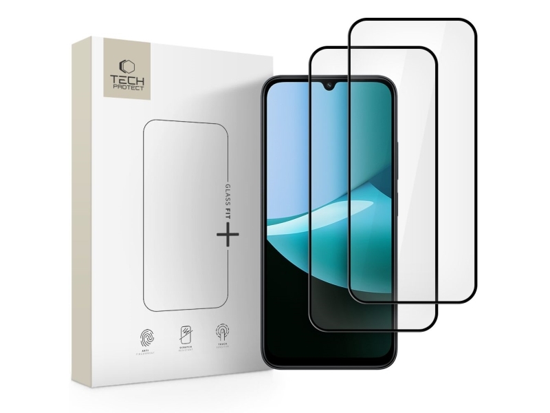 Tech-Protect Glass Fit+ 2Er-Pack Gehärtetes Glas Für Xiaomi Redmi 15C / Poco C85 - Schwarz