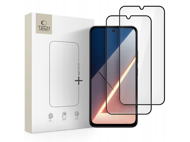 Tech-Protect Glass Fit+ 2Er-Set Gehärtetes Glas Für Xiaomi Poco M7 - Schwarz