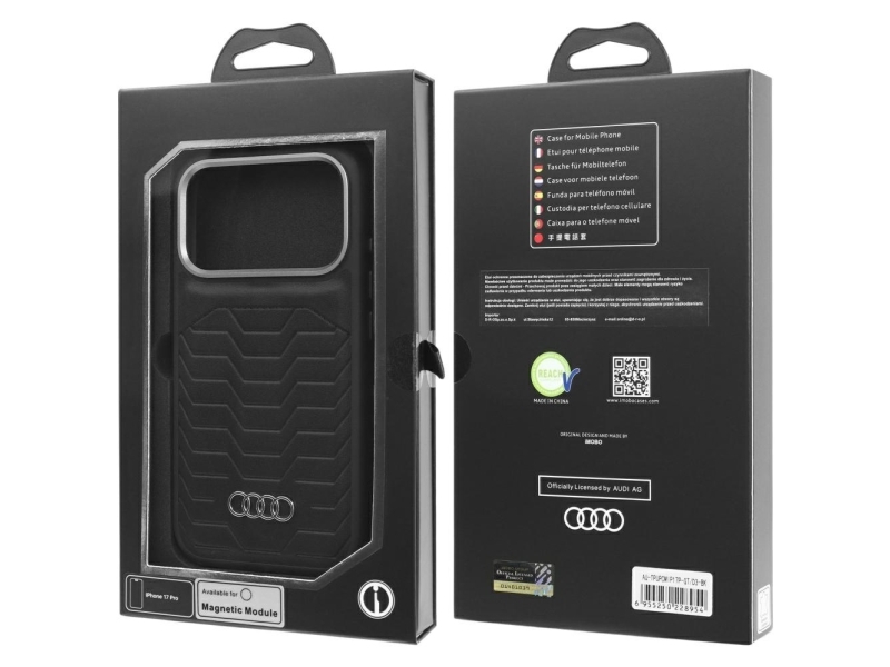 Audi Gt Kunstleder Magsafe Case Für Iphone 17 Pro - Schwarz