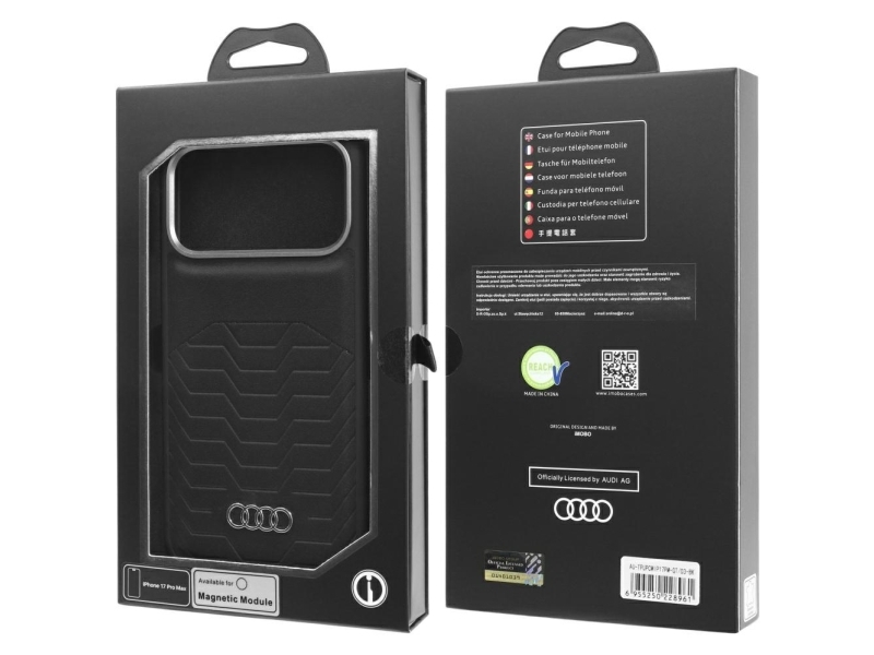 Audi Gt Kunstleder Magsafe Case Für Iphone 17 Pro Max - Schwarz