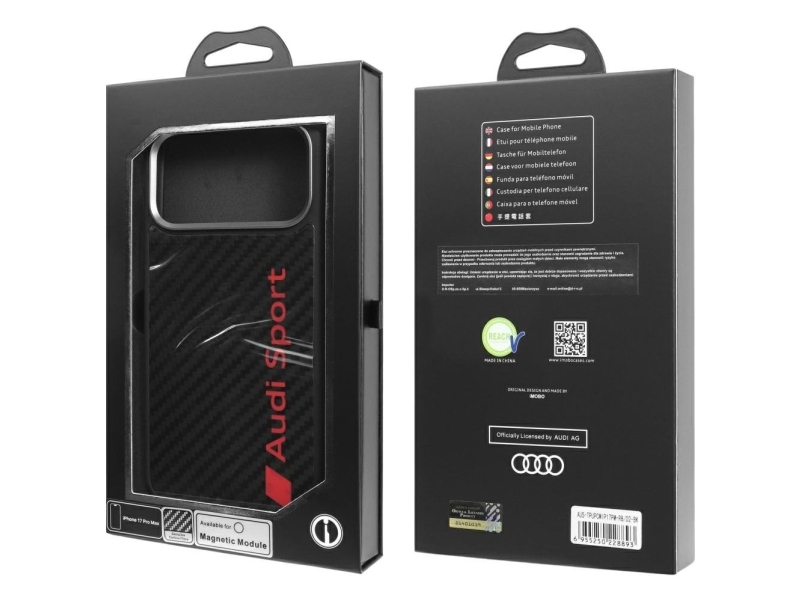 Audi R8 Carbon Fiber Magsafe Case Für Iphone 17 Pro Max - Schwarz
