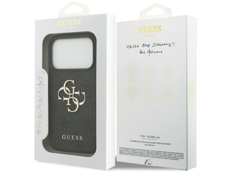 Guess 4G Stort Logo-Cover Til Iphone 17 Pro - Sort