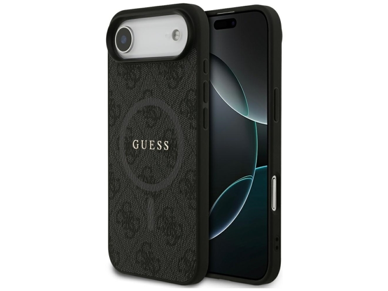 Guess Tasche Für Iphone 17 Air Kompatibel Mit Magsafe Guhmp17mg4gfrk (Pu 4G Ring Classic Logo) Schwarz