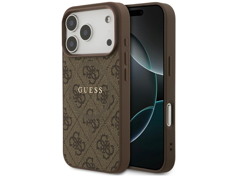 Guess Tasche Für Iphone 17 Pro Kompatibel Mit Magsafe Guhmp17lg4gfrw (Pu 4G Ring Classic Logo) Braun