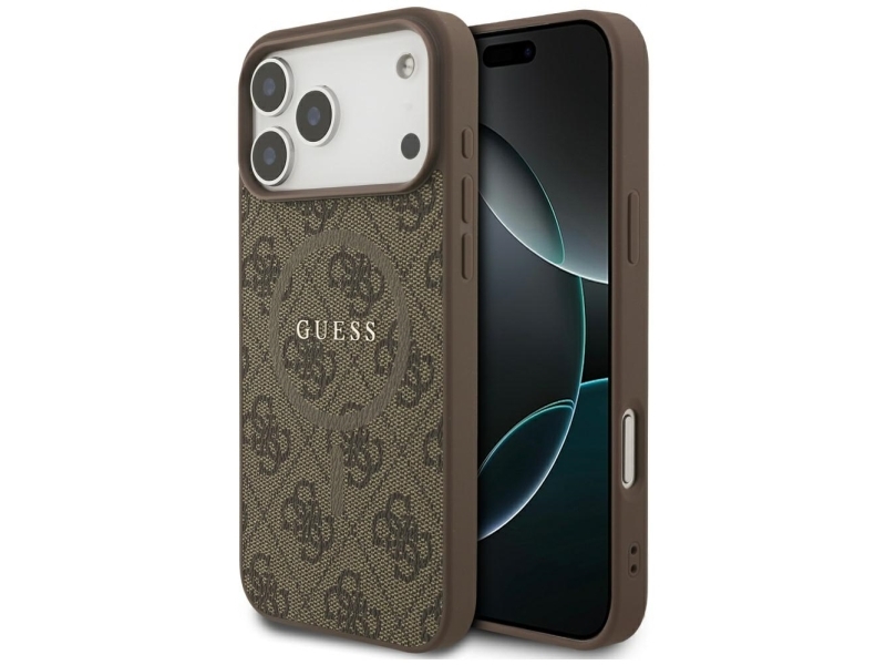 Guess 4G Ring Classic Logo Magsafe Hülle Für Iphone 17 Pro Max - Braun