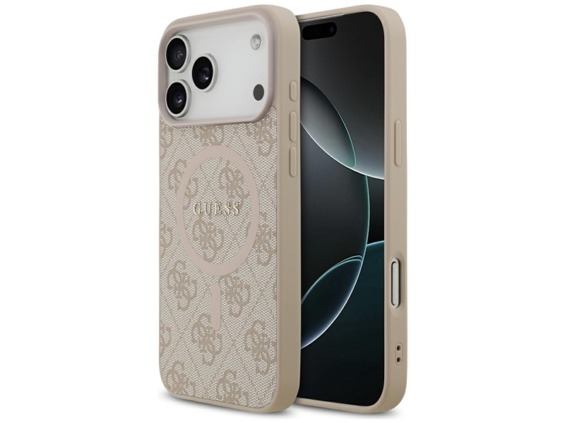 Guess 4G Ring Classic Logo Magsafena Iphone 17 Pro Max Hülle - Pink