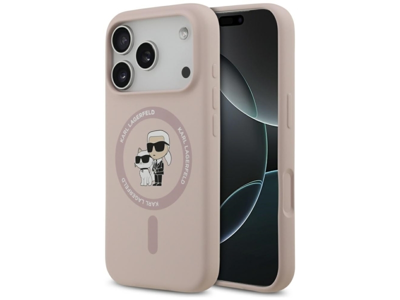 Karl Lagerfeld Silikone Karl&Ampchoupette Ring Magsafe-Hülle Bis Iphone 17 Pro - Rosa