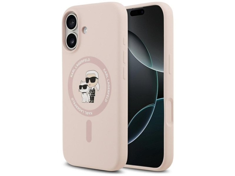 Karl Lagerfeld Silicone Karl&Choupette Ring Magsafe Case Für Iphone 17 - Pink