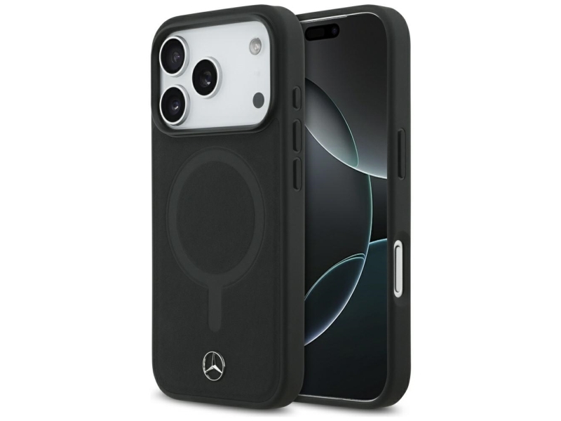 Mercedes Plain Smooth Leather Magsafe Hülle Für Iphone 17 Pro - Schwarz