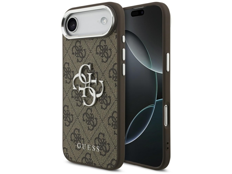 Guess 4G Big 4G Classic Logo Case Für Iphone 17 Air - Braun Und Silber