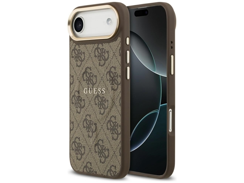Guess 4G Pu Classic Logo Magsafe Cover Til Iphone 17 Air - Brun