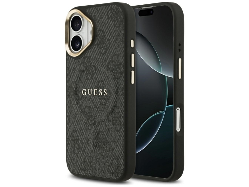 Guess 4G Pu Classic Logo Magsafe Case Für Iphone 17 - Schwarz