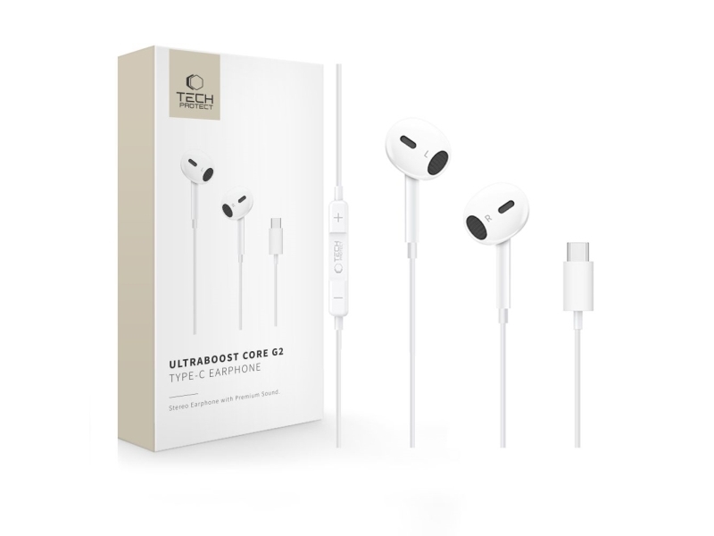 Tech-Protect Ultraboost Core G2 Usb-C Kopfhörer - Weiß