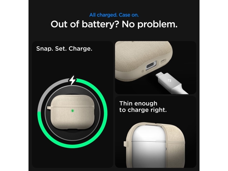 Spigen Urban Fit, Boks, Stof, Polykarbonat (Pc), Beige