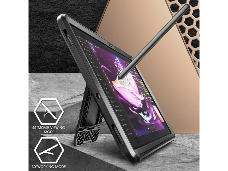 Unicorn Beetle Pro Supcase-cover til Samsung Galaxy Tab S9 11.0 / S9 FE / S10 FE / S10 Lite 10.9 X710 / X716B / X510 / X516B / X520 / X526 / X400 / X406B - sort