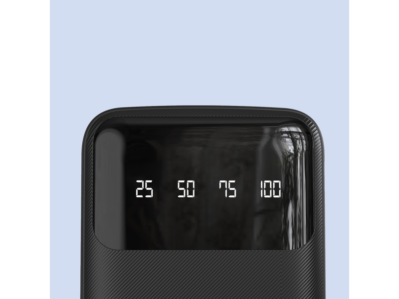 Dudao K6Pro+ powerbank 20000 mAh med 3 indbyggede kabler USB-C + micro USB + Lightning sort