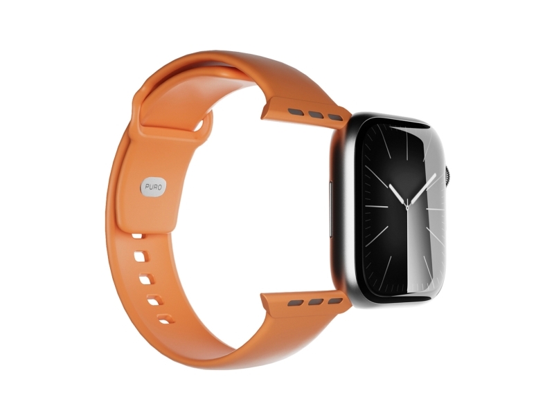 Puro Icon Silikonarmband Für Apple Watch 44 / 45 / 46 / 49 Mm - Orange