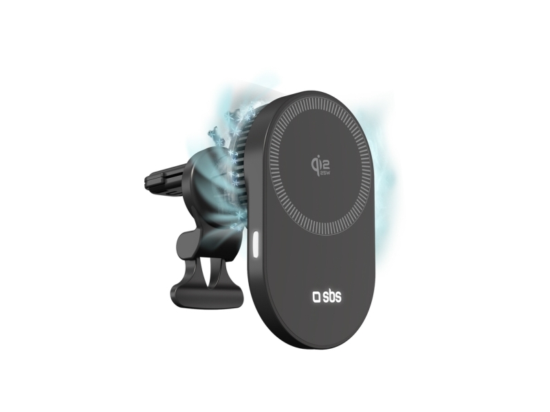 Sbs Magnetische Halterung Mit Qi2.2 25W Kabellosem Ladegerät Mit Aktiver Kühlung - Schwarz