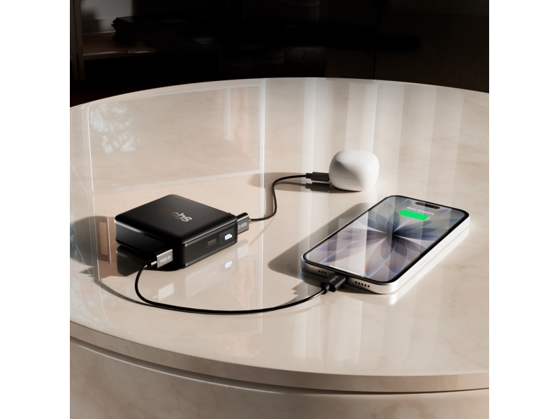 Powerbank Sbs Mobile 30W 10000 Mah Usb-C Med Lcd-Display - Sort