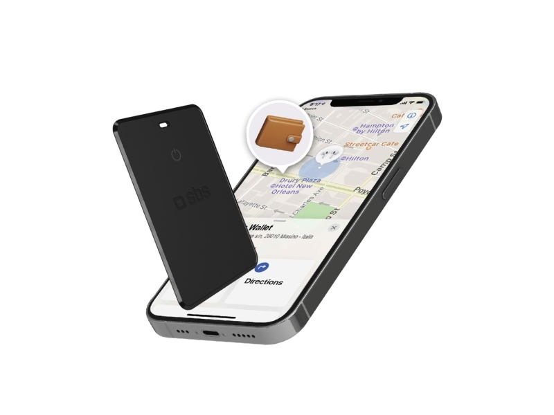 SBS Track My Card lokalisator ultratynd universal iOS/Android - sort