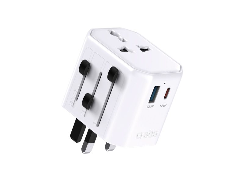 Sbs Teadaptusbtcuni Usb-C Til Usb-A Universel Rejseadapter - Hvid