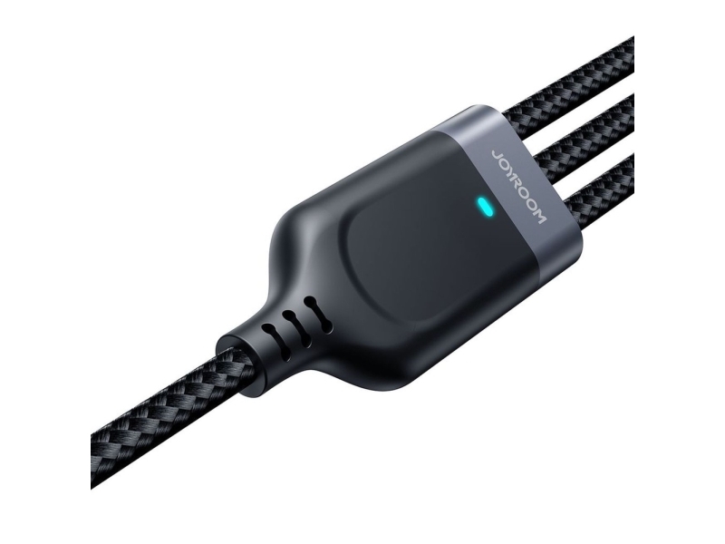 Joyroom S-A18 3-I-1 3,5A Usb-A - Lightning+Usb-C+Microusb Kabel 1,2 M - Sort