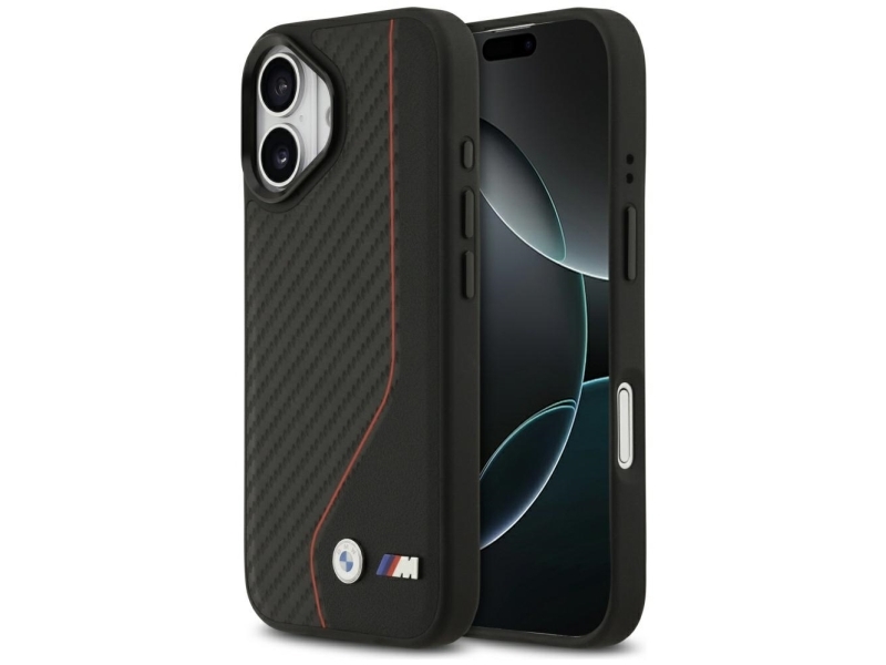 Bmw M Carbon Line & Logo Magsafe-Cover Til Iphone 17 - Rød