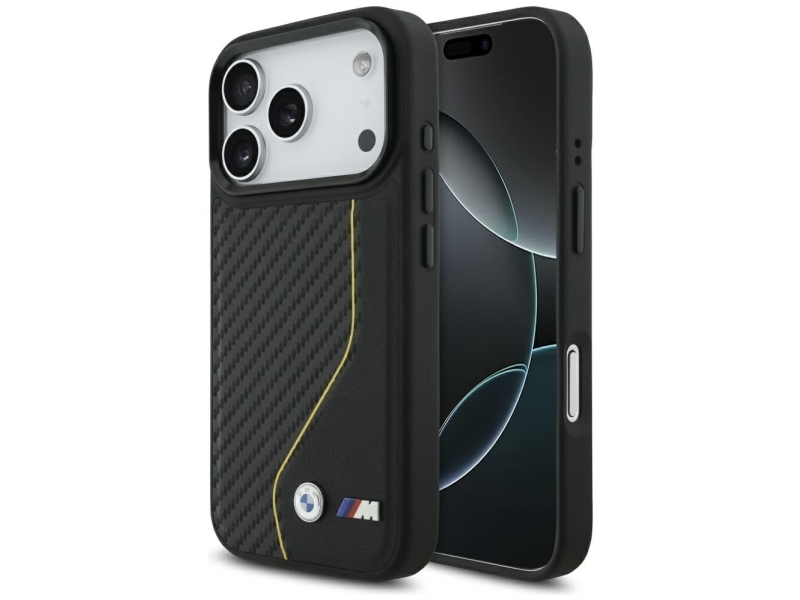 Bmw M Carbon Line & Logo Magsafe Cover Til Iphone 17 Pro - Gul