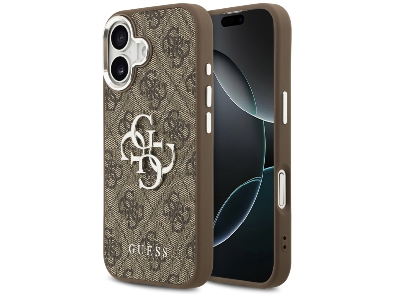 Guess 4G Big 4G Classic Logo Case Für Iphone 17 - Braun Und Silber