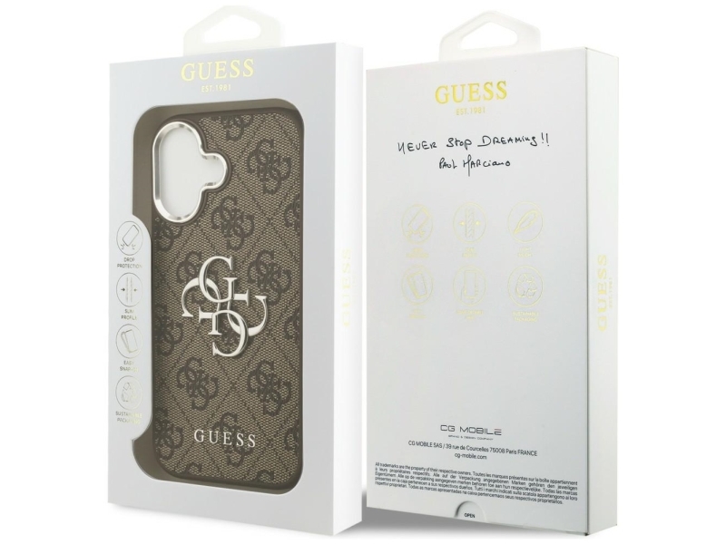 Guess 4G Big 4G Classic Logo Cover Til Iphone 17 - Brun Og Sølv