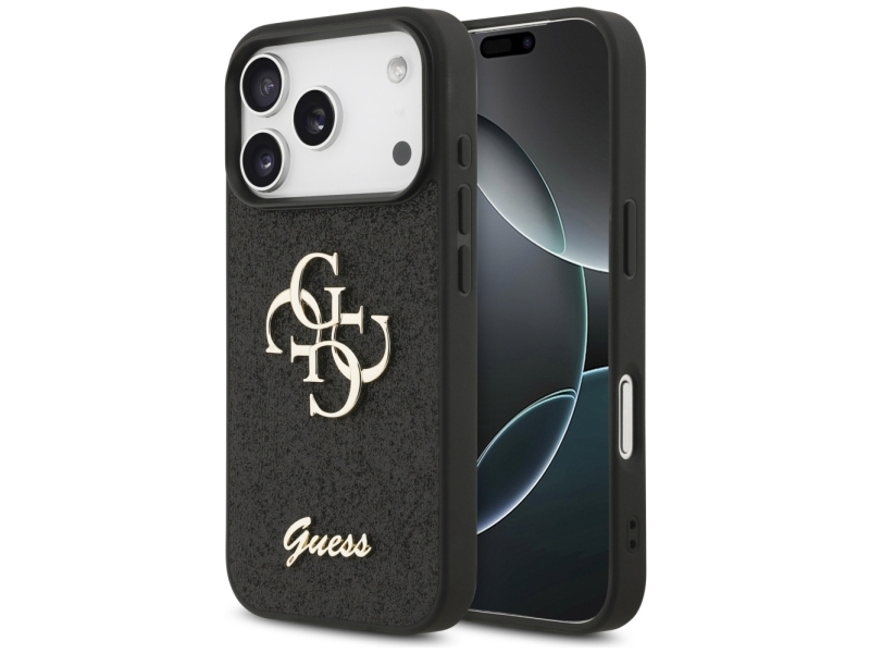 Guess Fixed Glitter Big 4G Case Für Iphone 17 Pro - Schwarz