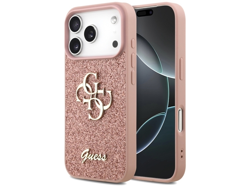 Guess Fixed Glitter Big 4G Case Für Iphone 17 Pro - Pink