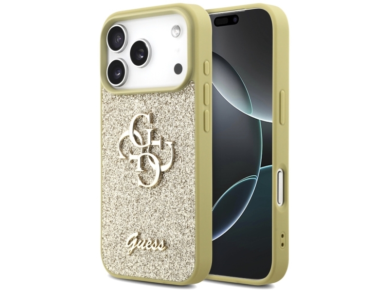 Guess Fast Glitter 4G-Cover Til Iphone 17 Pro - Guld