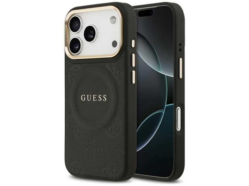 Guess Peony Hot Stamp Magsafe Cover Til Iphone 17 Pro - Sort