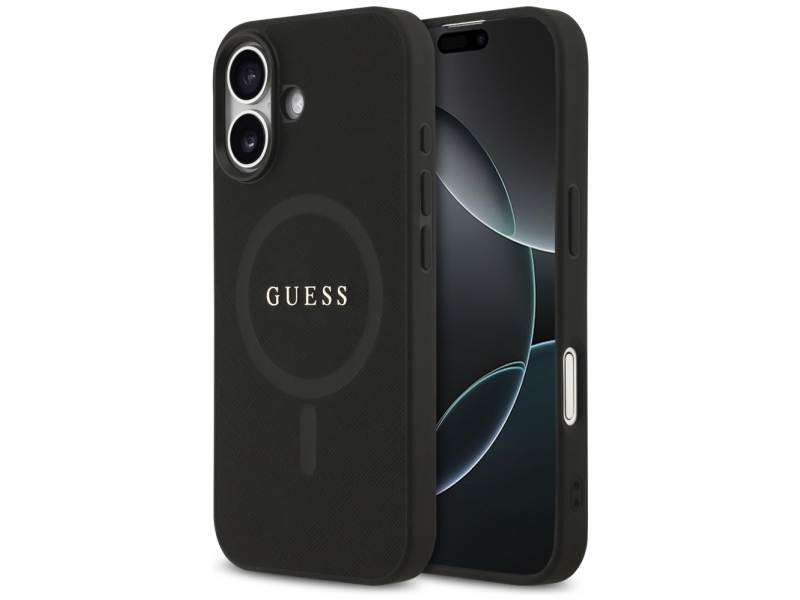 Guess Saffiano Classic Logo Magsafe Case Für Iphone 17 - Schwarz