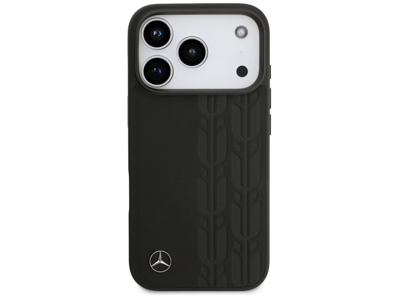 Mercedes Leder Laurel Leaves Magsafe Hülle Für Iphone 17 Pro - Schwarz