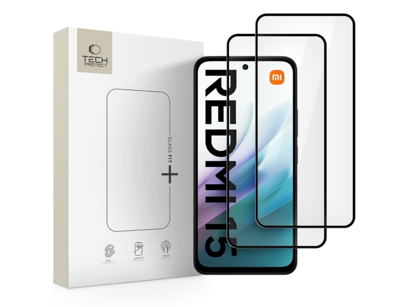 Spigen Panzerglas Tech-Protect Glass Fit+ 2Er-Set Für Xiaomi Redmi 15 4G/5G Schwarz