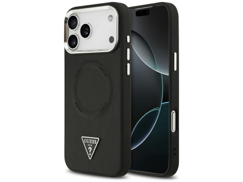 Guess Trekantet Logo Magsafe-Cover Til Iphone 17 Pro - Sort