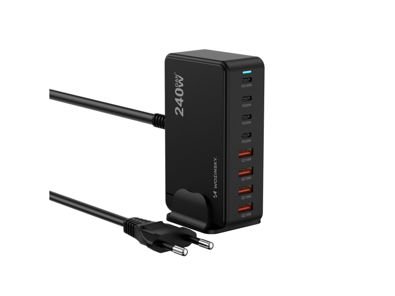 Wozinsky Ladestation 240W Gan Qc3 Schwarz
