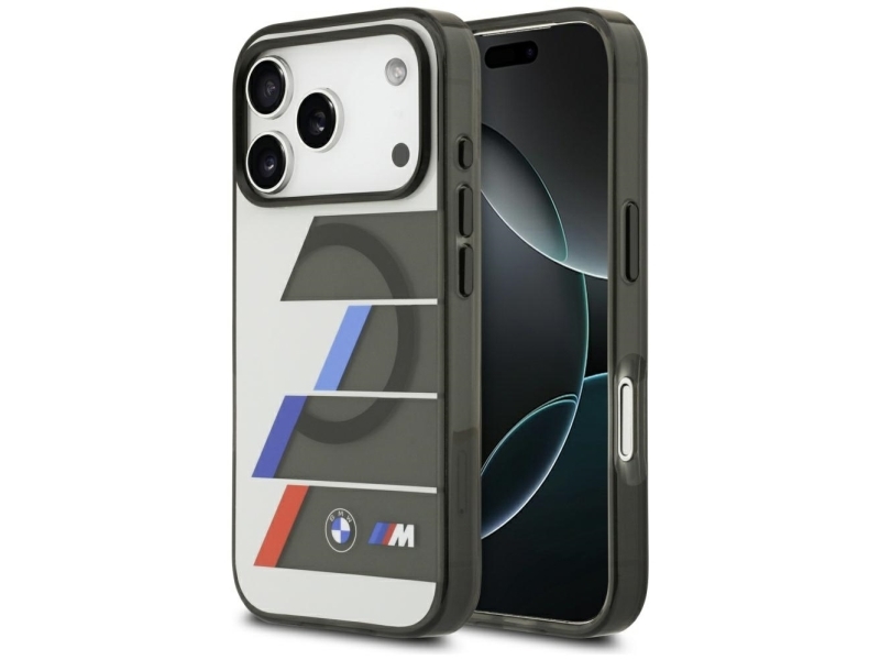 Bmw M Iml Metal Knapper Tricolor Linjer Magsafe Cover Til Iphone 17 Pro Max - Grå